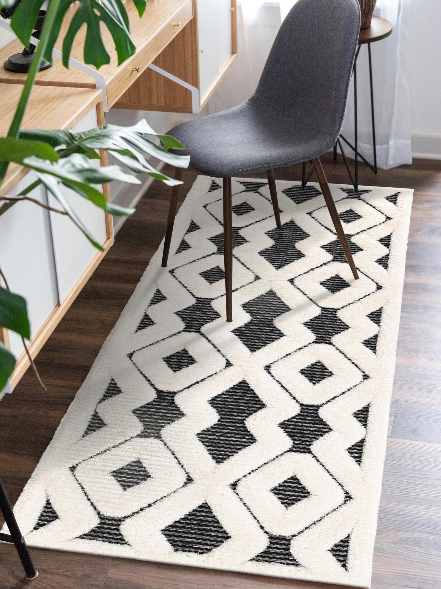 Gray 2' x 5' 1 Prismatic Runner Area Rug Modern Geometric Unique Design Carpet for Contemporary Interior Home Decorating for Sale at Rug Engine