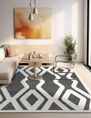 Gray 7' 10 x 7' 10 Prismatic Square Area Rug Modern Geometric Unique Design Carpet for Contemporary Interior Home Decorating for Sale at Rug Engine