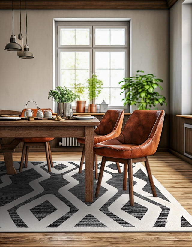 Gray 7' 10 x 7' 10 Prismatic Square Area Rug Modern Geometric Unique Design Carpet for Contemporary Interior Home Decorating for Sale at Rug Engine