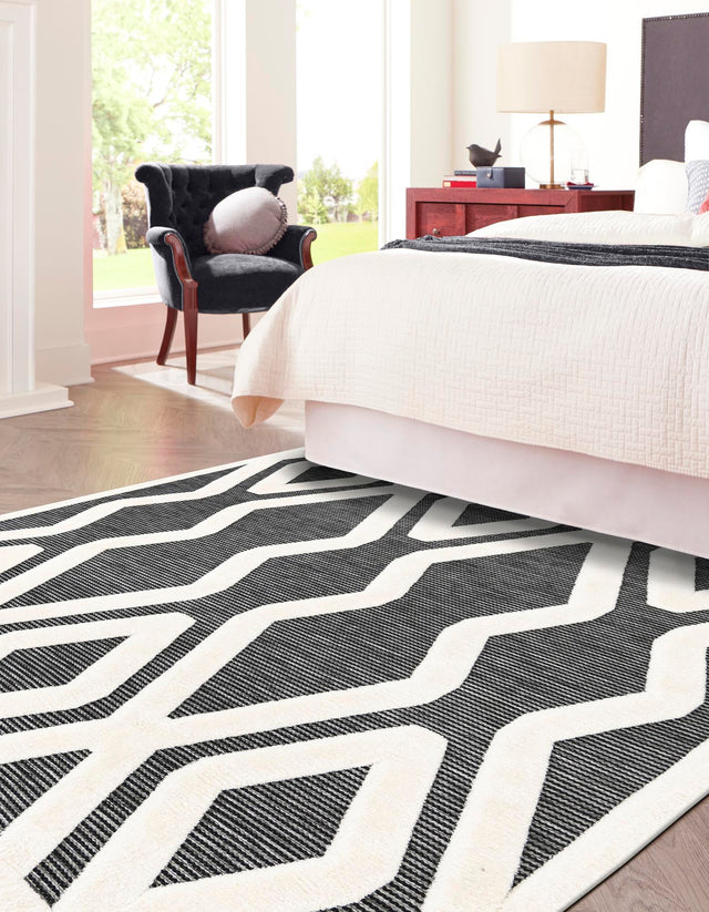 Gray 7' 10 x 7' 10 Prismatic Square Area Rug Modern Geometric Unique Design Carpet for Contemporary Interior Home Decorating for Sale at Rug Engine