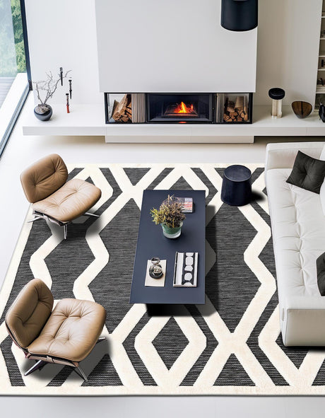 Gray 7' 10 x 7' 10 Prismatic Square Area Rug Modern Geometric Unique Design Carpet for Contemporary Interior Home Decorating for Sale at Rug Engine