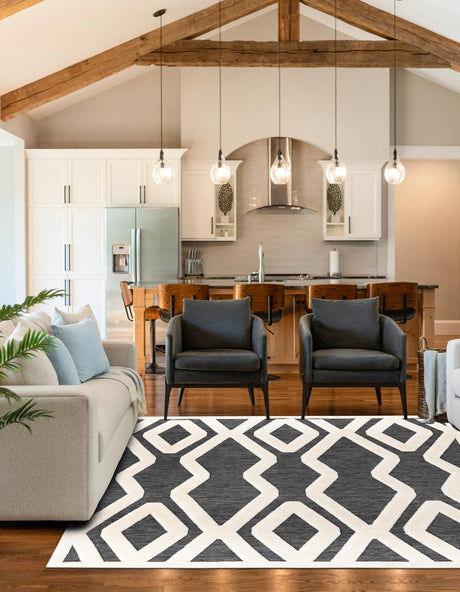 Gray 7' 10 x 7' 10 Prismatic Square Area Rug Modern Geometric Unique Design Carpet for Contemporary Interior Home Decorating for Sale at Rug Engine