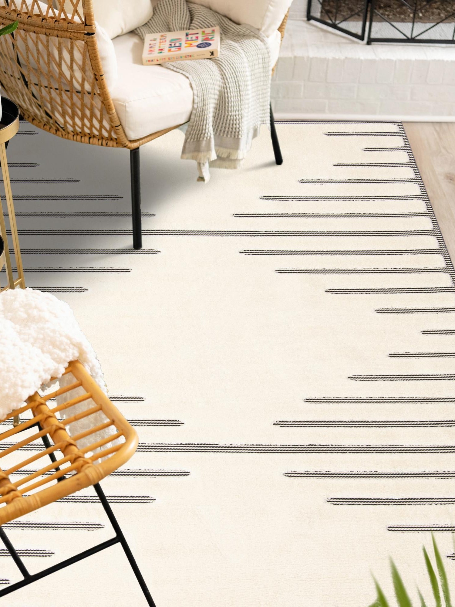 Ivory White 5' 1 x 7' 1 Prismatic Rectangle Area Rug Modern Geometric Unique Design Carpet for Contemporary Interior Home Decorating for Sale at Rug Engine