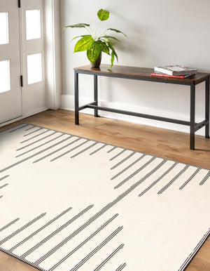 Ivory White 9' x 12' Prismatic Rectangle Area Rug Modern Geometric Unique Design Carpet for Contemporary Interior Home Decorating for Sale at Rug Engine