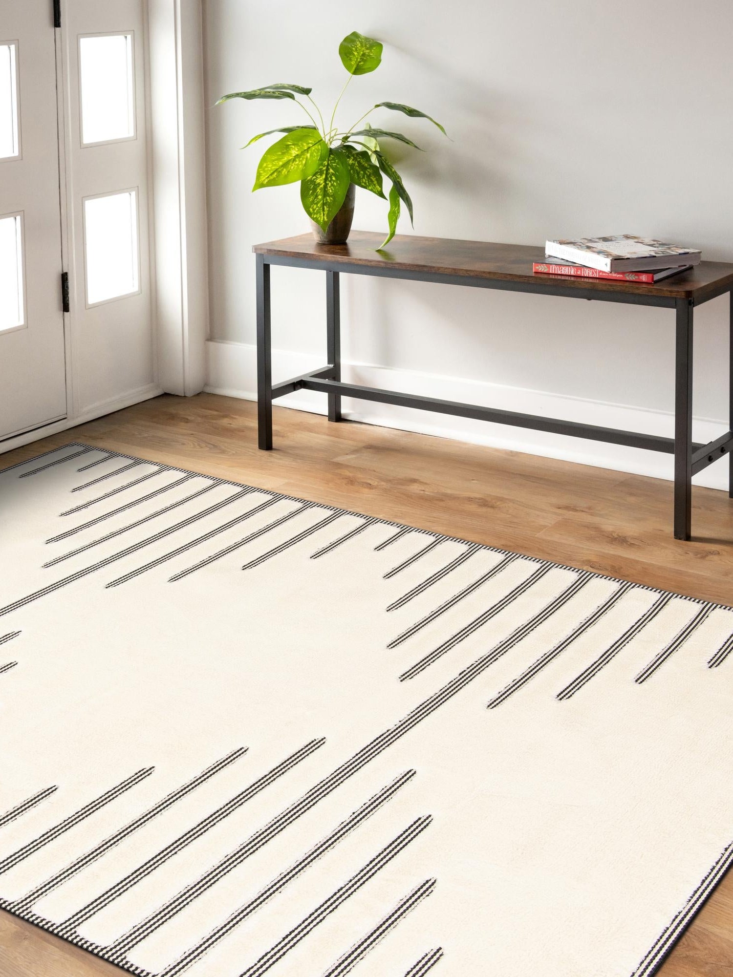 Ivory White 5' 3 x 8' Prismatic Rectangle Area Rug Modern Geometric Unique Design Carpet for Contemporary Interior Home Decorating for Sale at Rug Engine