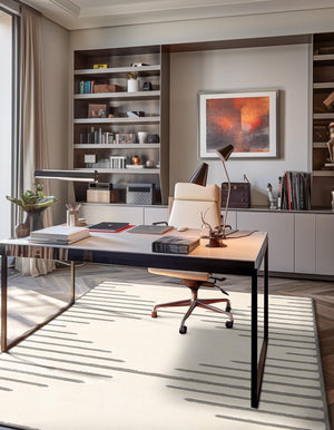 Ivory White 9' x 12' Prismatic Rectangle Area Rug Modern Geometric Unique Design Carpet for Contemporary Interior Home Decorating for Sale at Rug Engine