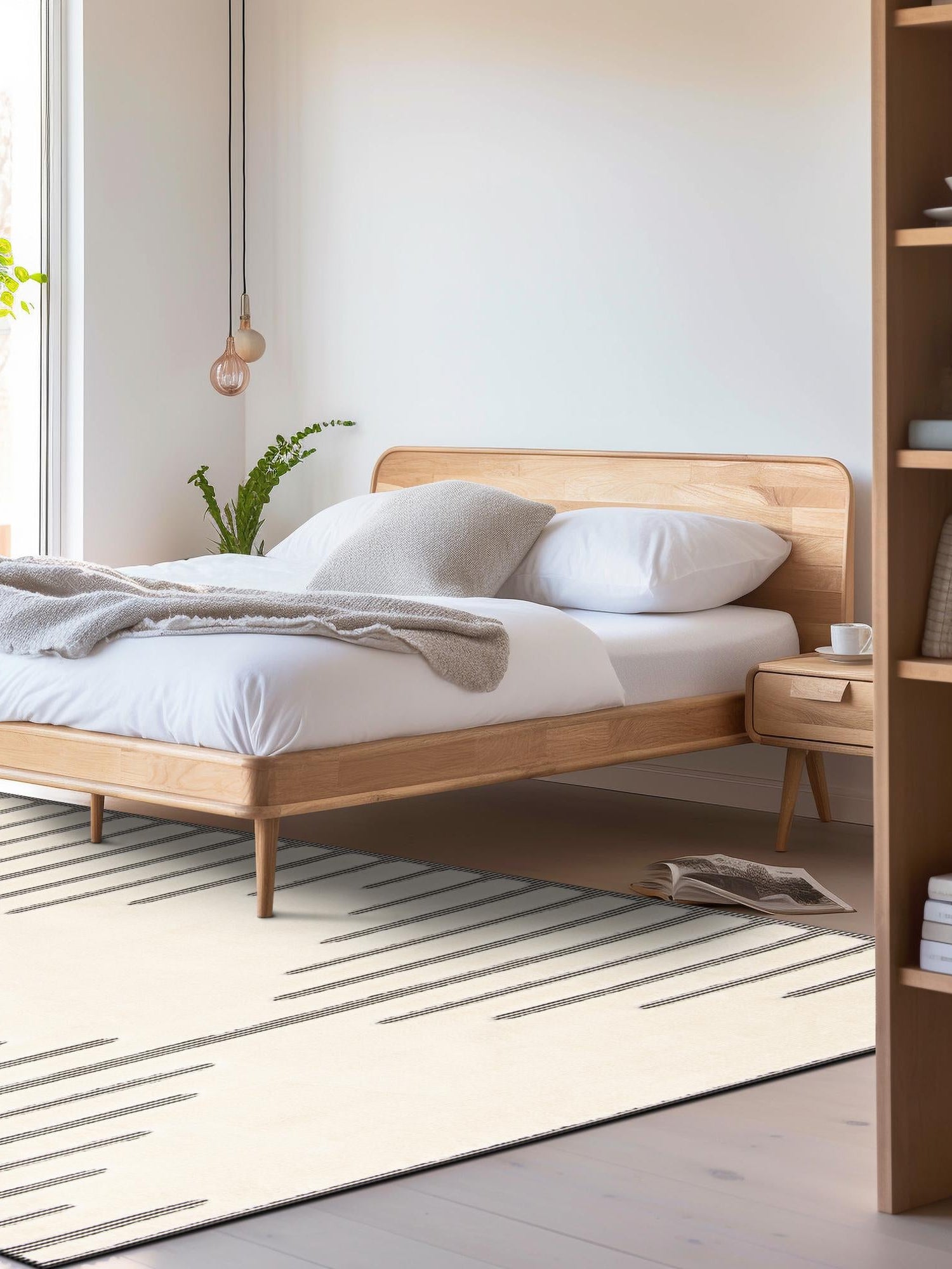 Ivory White 5' 1 x 7' 1 Prismatic Rectangle Area Rug Modern Geometric Unique Design Carpet for Contemporary Interior Home Decorating for Sale at Rug Engine