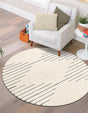 Ivory White 6' 1 x 6' 1 Prismatic Round Area Rug Modern Geometric Unique Design Carpet for Contemporary Interior Home Decorating for Sale at Rug Engine