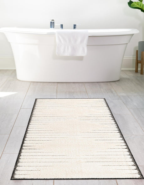 Ivory White 2' 7 x 12' Prismatic Runner Area Rug Modern Geometric Unique Design Carpet for Contemporary Interior Home Decorating for Sale at Rug Engine