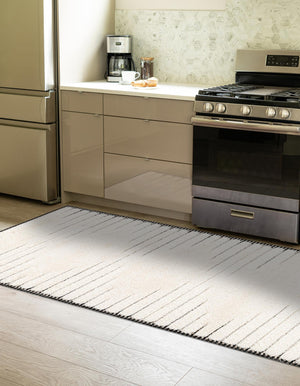 Ivory White 2' 7 x 12' Prismatic Runner Area Rug Modern Geometric Unique Design Carpet for Contemporary Interior Home Decorating for Sale at Rug Engine