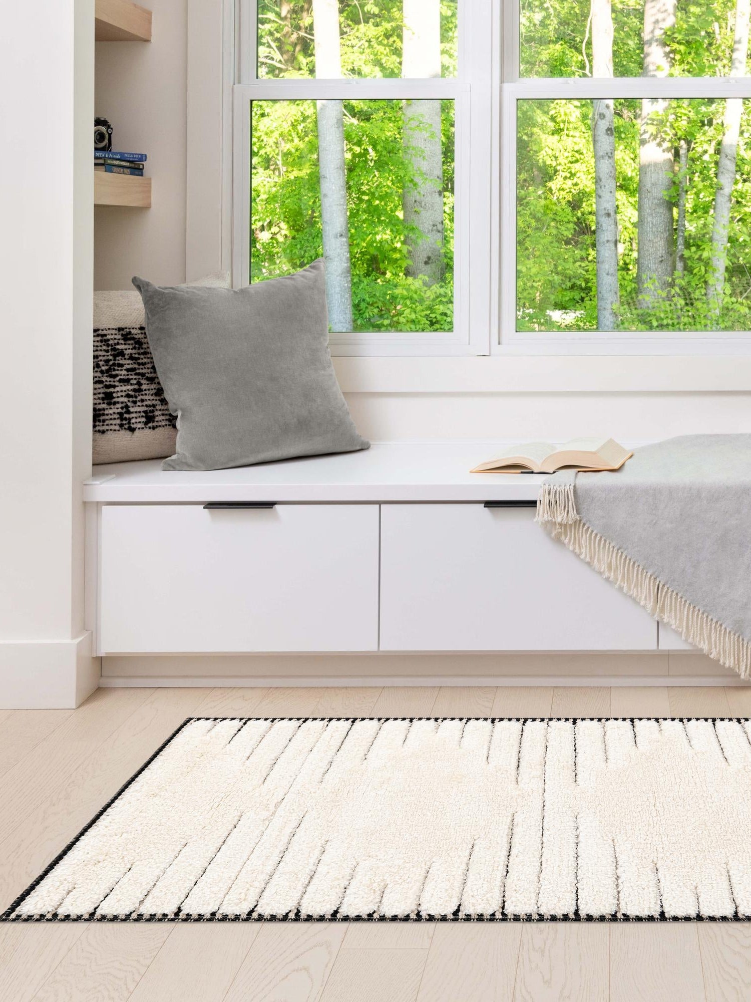 Ivory White 2' x 5' 1 Prismatic Runner Area Rug Modern Geometric Unique Design Carpet for Contemporary Interior Home Decorating for Sale at Rug Engine