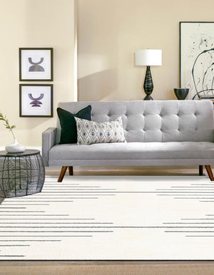 Ivory White 7' 10 x 7' 10 Prismatic Square Area Rug Modern Geometric Unique Design Carpet for Contemporary Interior Home Decorating for Sale at Rug Engine