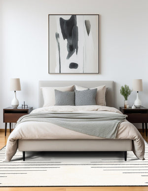Ivory White 7' 10 x 7' 10 Prismatic Square Area Rug Modern Geometric Unique Design Carpet for Contemporary Interior Home Decorating for Sale at Rug Engine