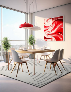 Ivory White 7' 10 x 7' 10 Prismatic Square Area Rug Modern Geometric Unique Design Carpet for Contemporary Interior Home Decorating for Sale at Rug Engine