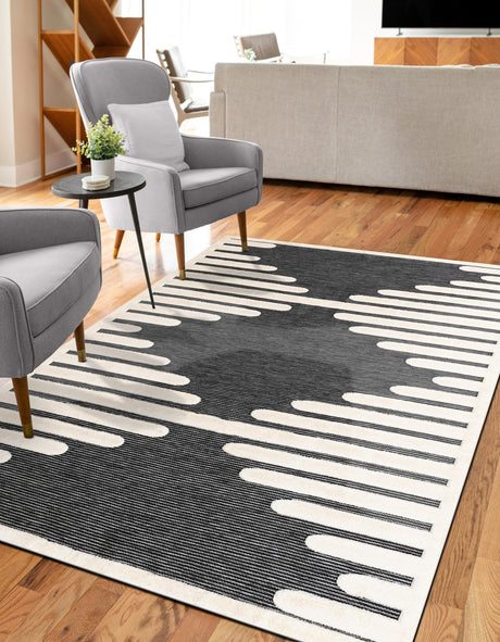 Gray 5' 3 x 8' Prismatic Rectangle Area Rug Modern Geometric Unique Design Carpet for Contemporary Interior Home Decorating for Sale at Rug Engine