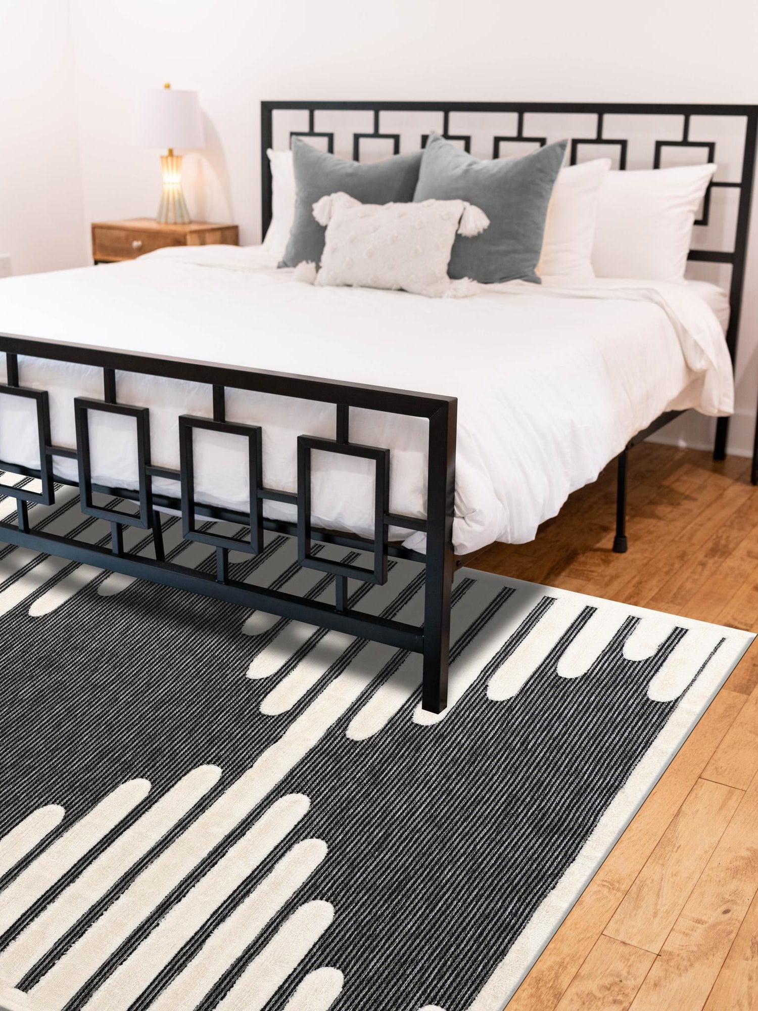 Gray 6' 1 x 9' Prismatic Rectangle Area Rug Modern Geometric Unique Design Carpet for Contemporary Interior Home Decorating for Sale at Rug Engine