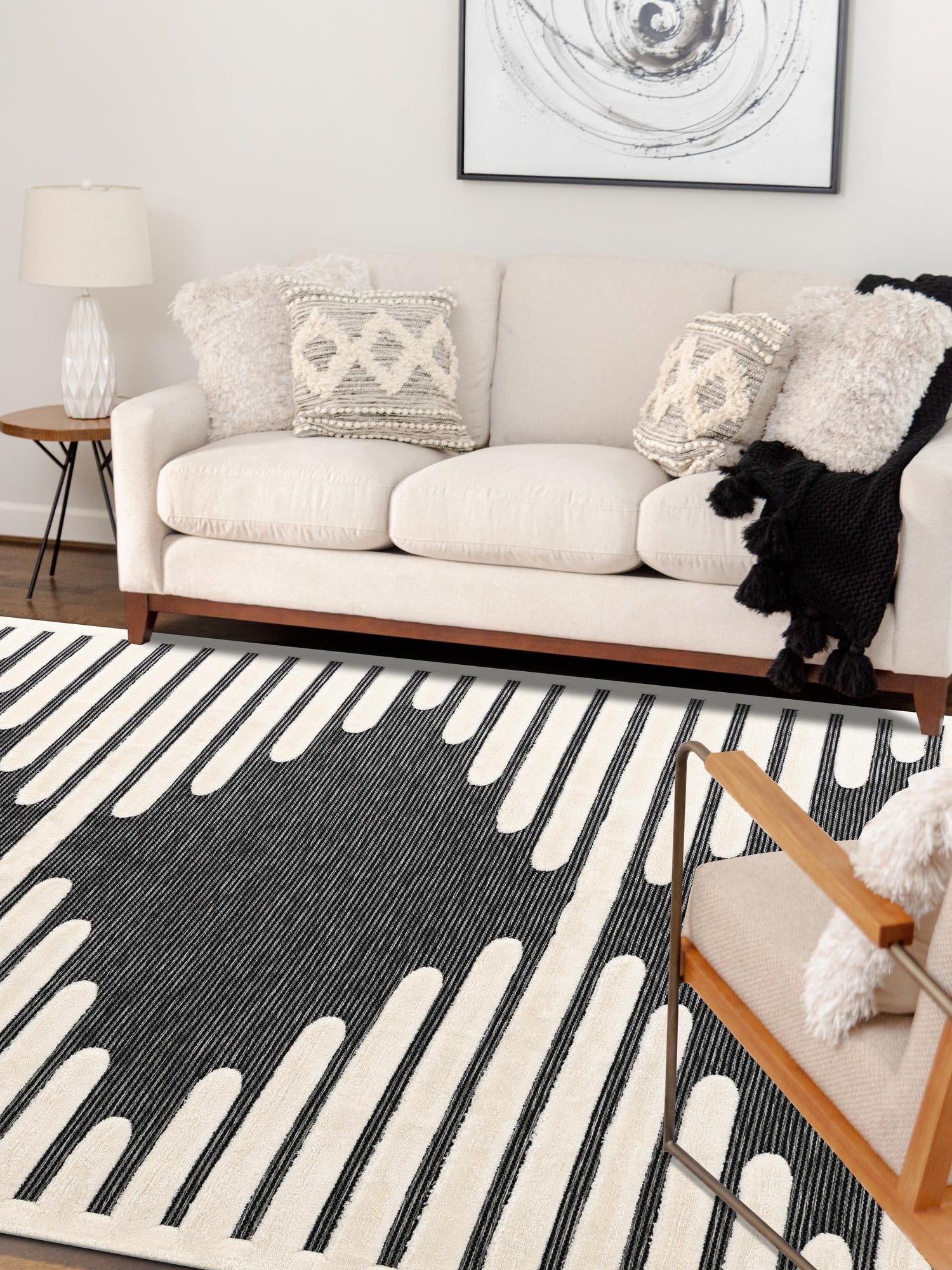 Gray 6' 1 x 9' Prismatic Rectangle Area Rug Modern Geometric Unique Design Carpet for Contemporary Interior Home Decorating for Sale at Rug Engine