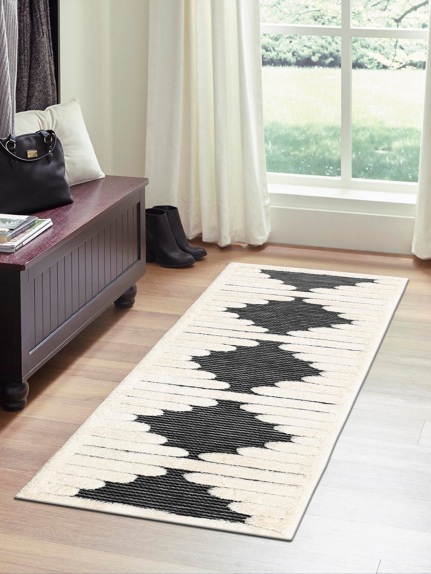Gray 2' x 5' 1 Prismatic Runner Area Rug Modern Geometric Unique Design Carpet for Contemporary Interior Home Decorating for Sale at Rug Engine