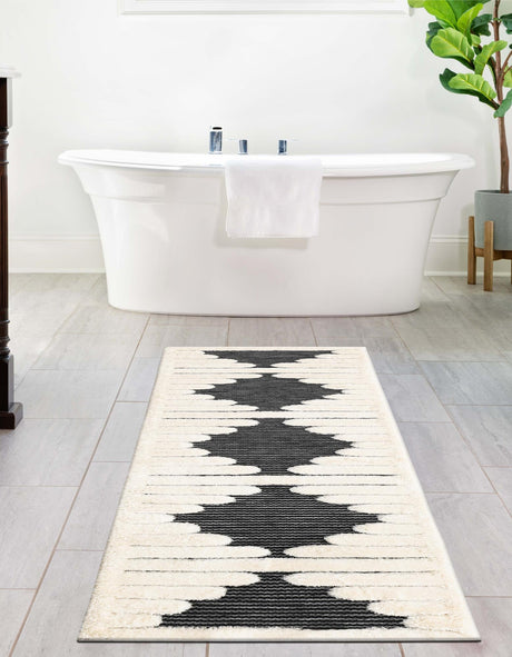 Gray 2' x 5' 1 Prismatic Runner Area Rug Modern Geometric Unique Design Carpet for Contemporary Interior Home Decorating for Sale at Rug Engine