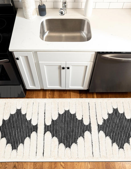 Gray 2' x 5' 1 Prismatic Runner Area Rug Modern Geometric Unique Design Carpet for Contemporary Interior Home Decorating for Sale at Rug Engine
