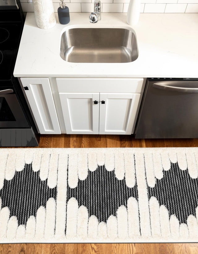 Gray 2' x 5' 1 Prismatic Runner Area Rug Modern Geometric Unique Design Carpet for Contemporary Interior Home Decorating for Sale at Rug Engine