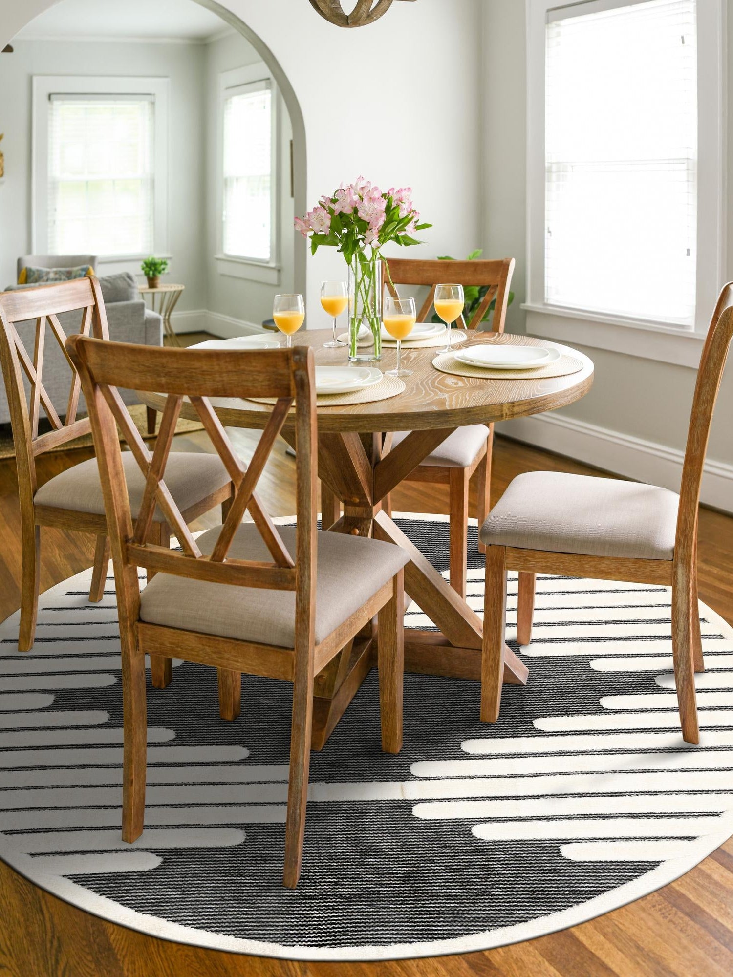 Gray 3' 1 x 3' 1 Prismatic Round Area Rug Modern Geometric Unique Design Carpet for Contemporary Interior Home Decorating for Sale at Rug Engine