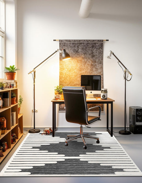 Gray 7' 10 x 7' 10 Prismatic Square Area Rug Modern Geometric Unique Design Carpet for Contemporary Interior Home Decorating for Sale at Rug Engine
