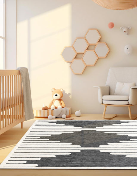 Gray 7' 10 x 7' 10 Prismatic Square Area Rug Modern Geometric Unique Design Carpet for Contemporary Interior Home Decorating for Sale at Rug Engine
