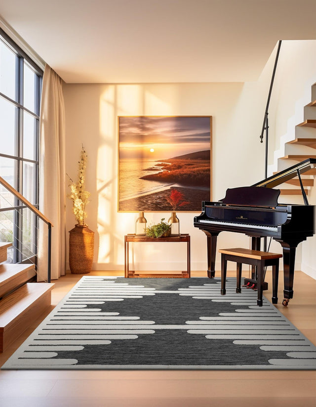 Gray 7' 10 x 7' 10 Prismatic Square Area Rug Modern Geometric Unique Design Carpet for Contemporary Interior Home Decorating for Sale at Rug Engine