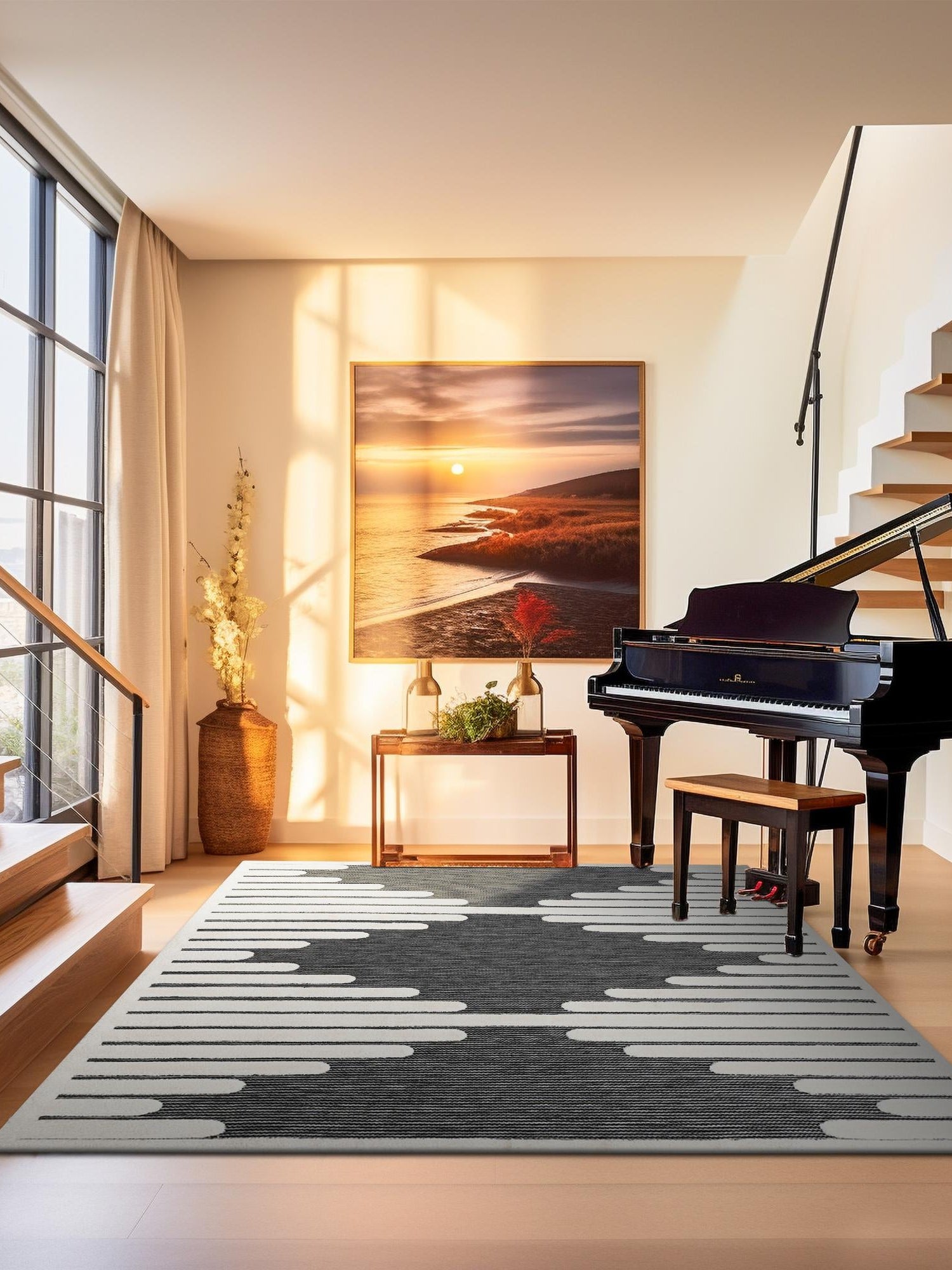 Gray 10' x 10' Prismatic Square Area Rug Modern Geometric Unique Design Carpet for Contemporary Interior Home Decorating for Sale at Rug Engine