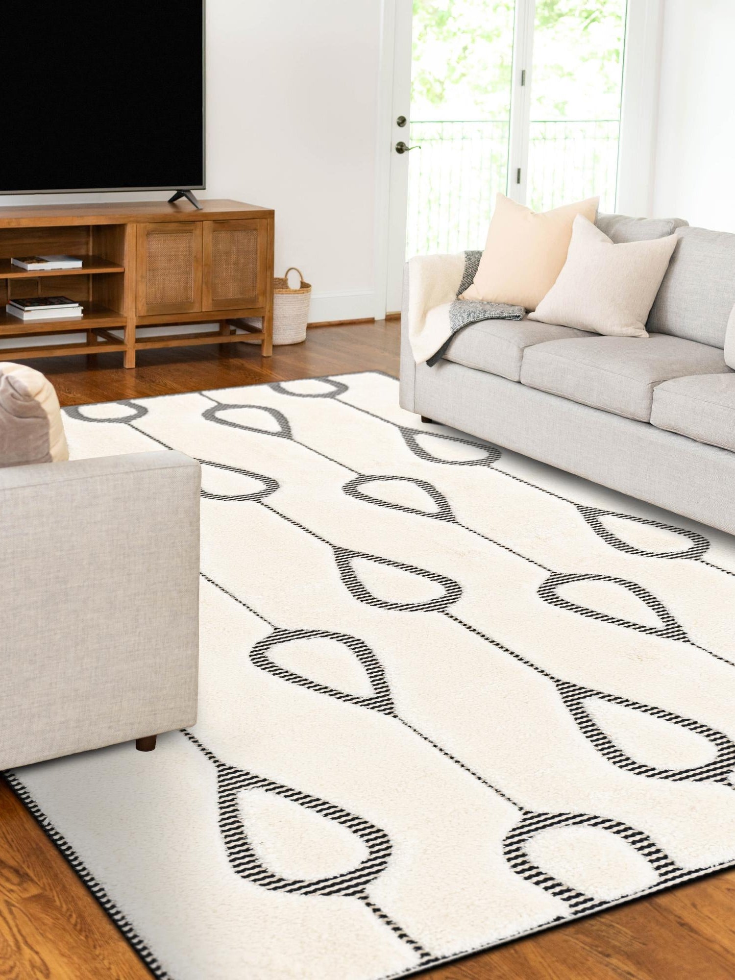 Ivory White 10' x 13' 1 Prismatic Rectangle Area Rug Modern Geometric Unique Design Carpet for Contemporary Interior Home Decorating for Sale at Rug Engine
