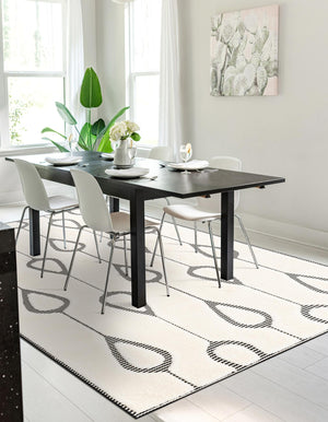Ivory White 4' 1 x 6' 1 Prismatic Rectangle Area Rug Modern Geometric Unique Design Carpet for Contemporary Interior Home Decorating for Sale at Rug Engine