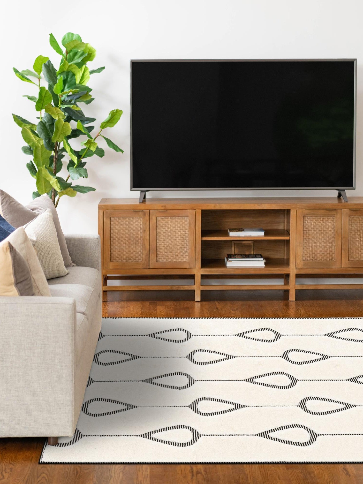 Ivory White 6' 1 x 9' Prismatic Rectangle Area Rug Modern Geometric Unique Design Carpet for Contemporary Interior Home Decorating for Sale at Rug Engine
