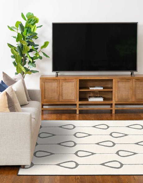 Ivory White 6' 1 x 9' Prismatic Rectangle Area Rug Modern Geometric Unique Design Carpet for Contemporary Interior Home Decorating for Sale at Rug Engine