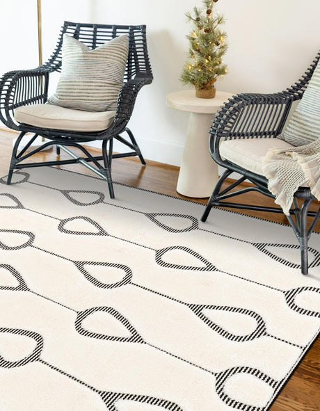 Ivory White 10' x 13' 1 Prismatic Rectangle Area Rug Modern Geometric Unique Design Carpet for Contemporary Interior Home Decorating for Sale at Rug Engine