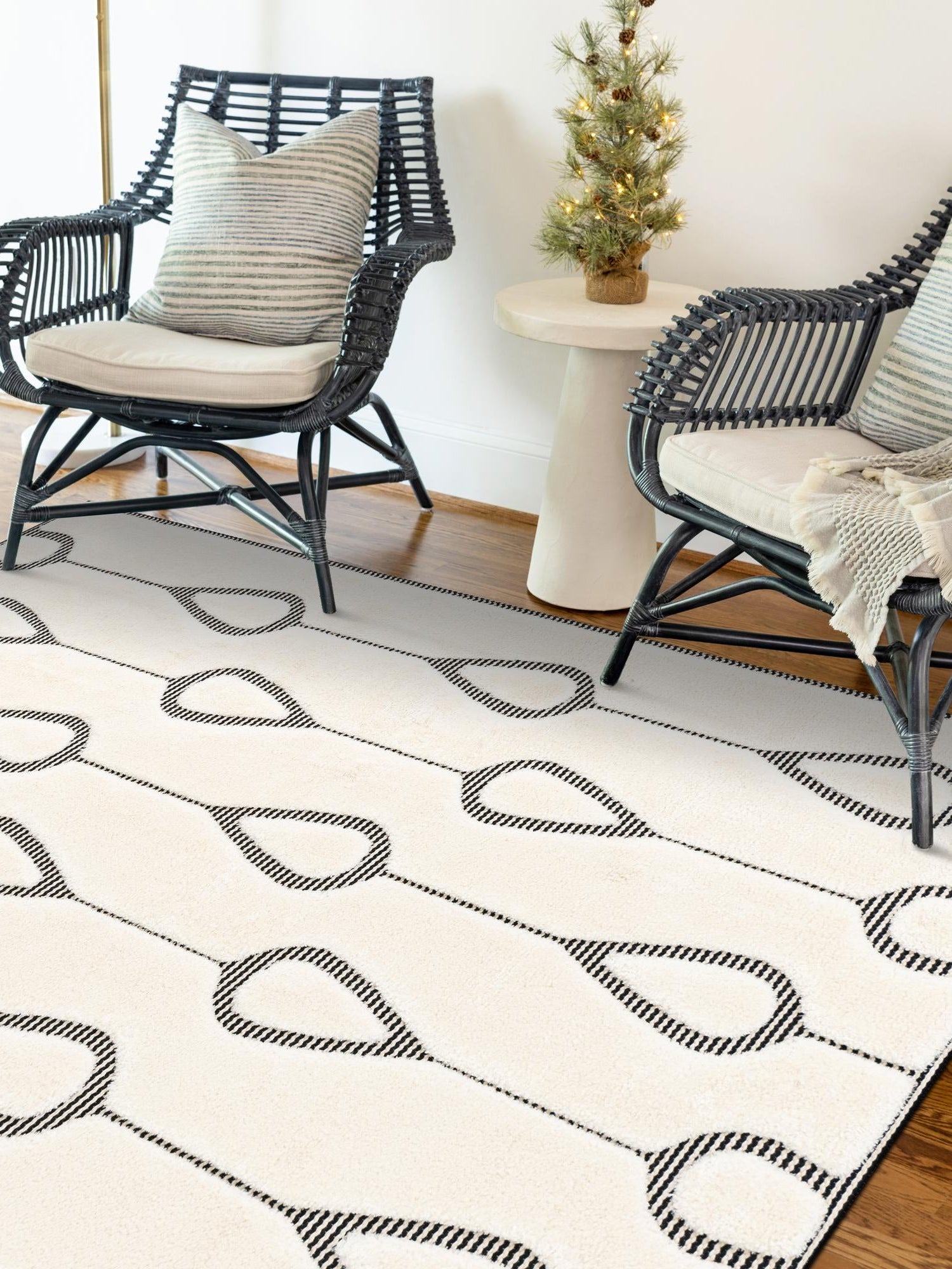 Ivory White 7' 10 x 10' Prismatic Rectangle Area Rug Modern Geometric Unique Design Carpet for Contemporary Interior Home Decorating for Sale at Rug Engine
