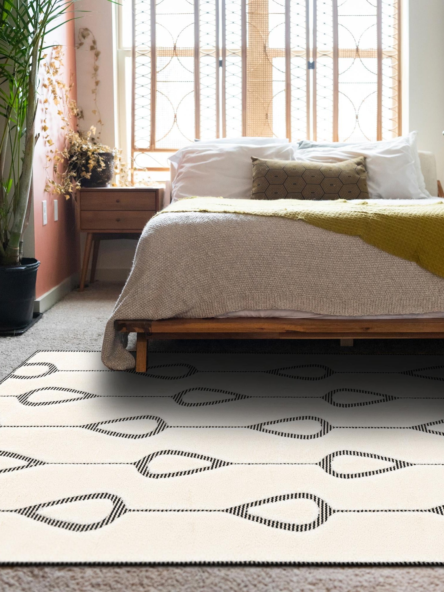 Ivory White 2' x 3' 1 Prismatic Rectangle Area Rug Modern Geometric Unique Design Carpet for Contemporary Interior Home Decorating for Sale at Rug Engine