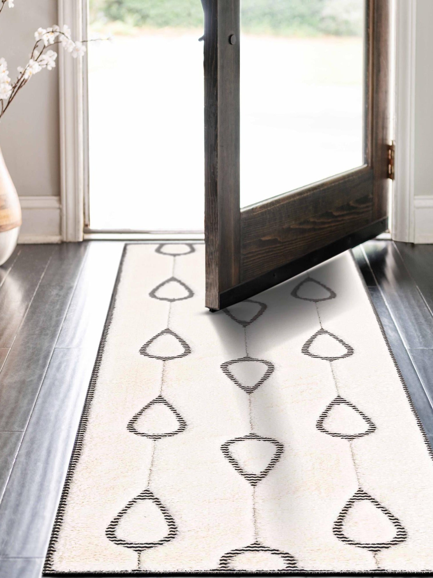 Ivory White 2' 7 x 12' Prismatic Runner Area Rug Modern Geometric Unique Design Carpet for Contemporary Interior Home Decorating for Sale at Rug Engine