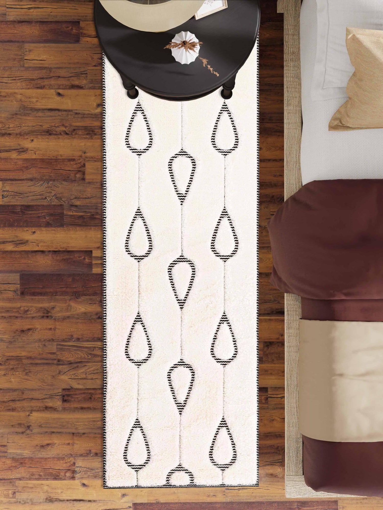 Ivory White 2' 7 x 12' Prismatic Runner Area Rug Modern Geometric Unique Design Carpet for Contemporary Interior Home Decorating for Sale at Rug Engine