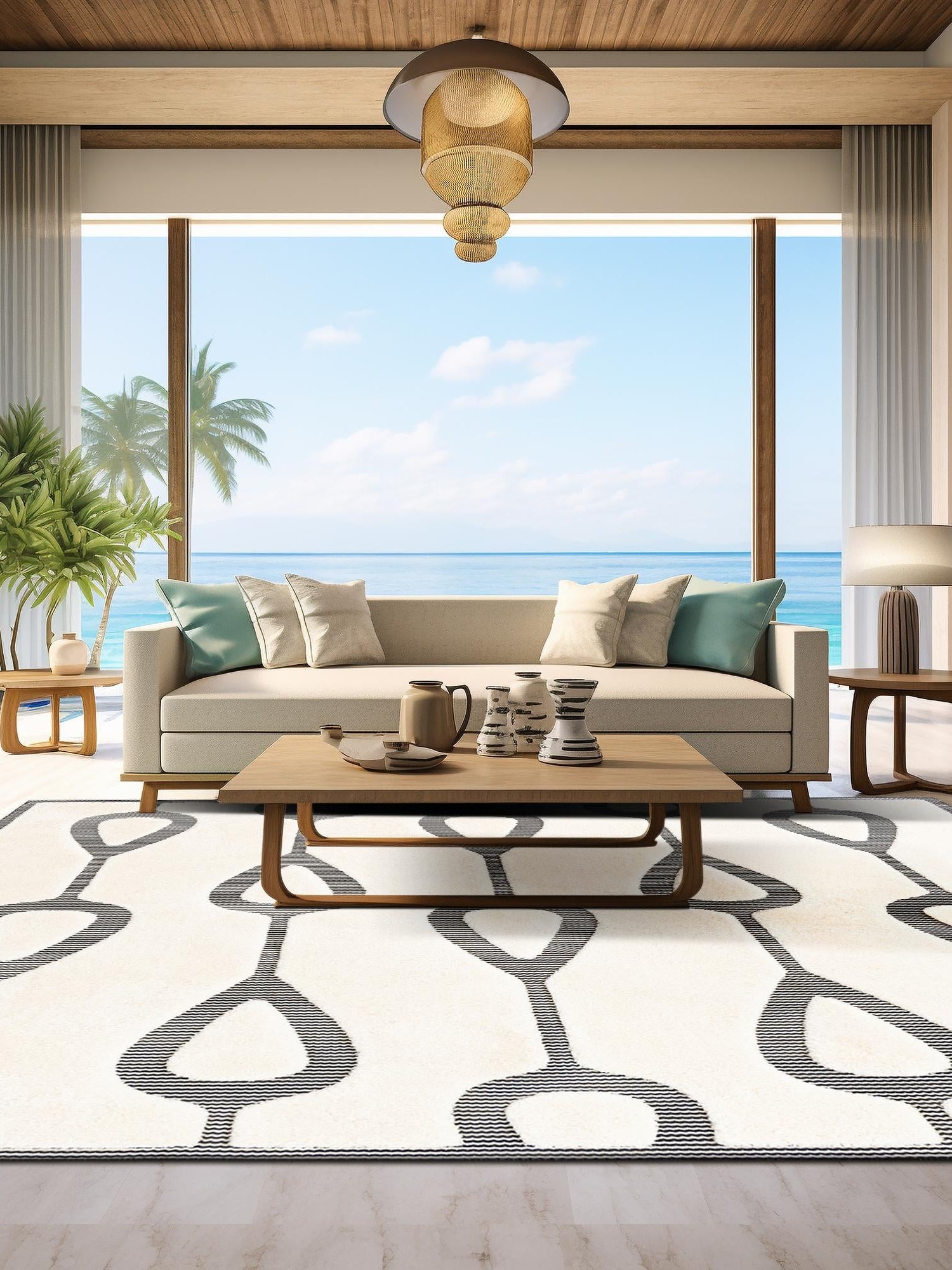 Ivory White 7' 10 x 7' 10 Prismatic Square Area Rug Modern Geometric Unique Design Carpet for Contemporary Interior Home Decorating for Sale at Rug Engine