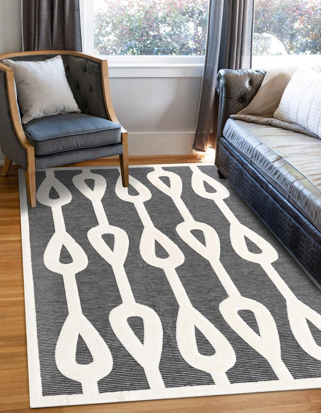 Gray 7' 10 x 10' Prismatic Rectangle Area Rug Modern Geometric Unique Design Carpet for Contemporary Interior Home Decorating for Sale at Rug Engine