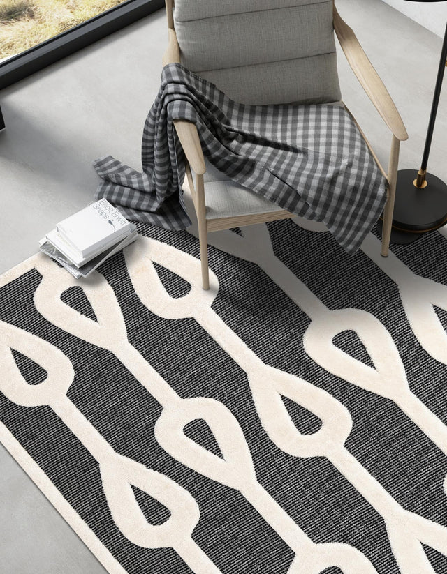 Gray 5' 1 x 7' 1 Prismatic Rectangle Area Rug Modern Geometric Unique Design Carpet for Contemporary Interior Home Decorating for Sale at Rug Engine
