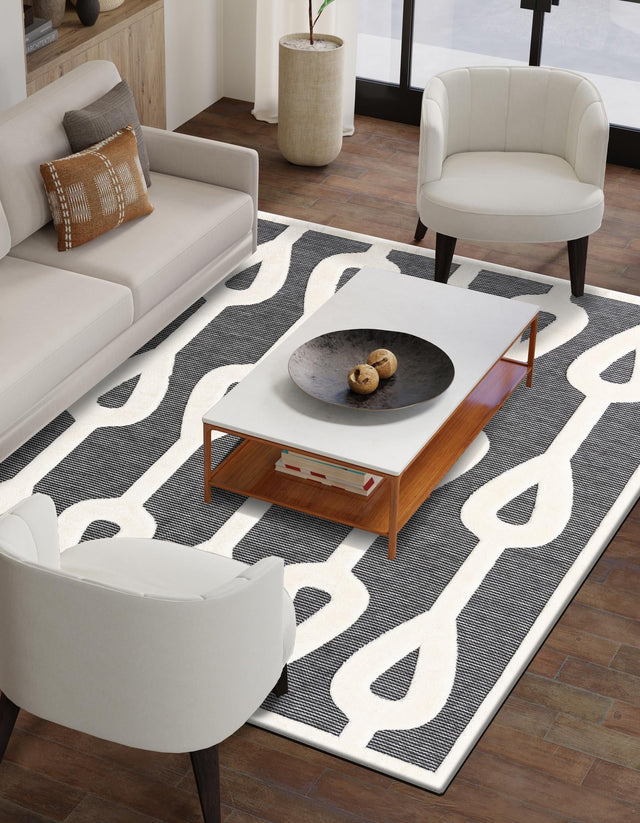 Gray 2' x 3' 1 Prismatic Rectangle Area Rug Modern Geometric Unique Design Carpet for Contemporary Interior Home Decorating for Sale at Rug Engine