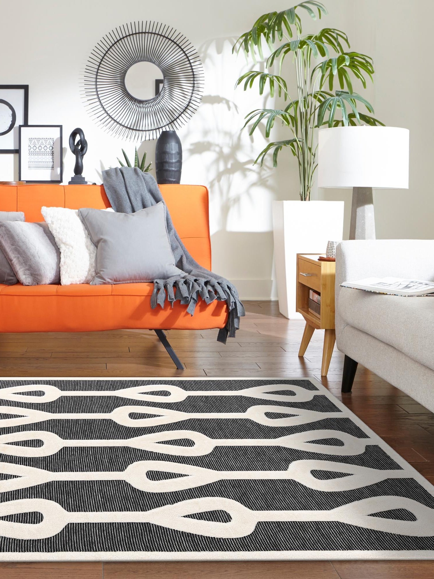 Gray 4' 1 x 6' 1 Prismatic Rectangle Area Rug Modern Geometric Unique Design Carpet for Contemporary Interior Home Decorating for Sale at Rug Engine