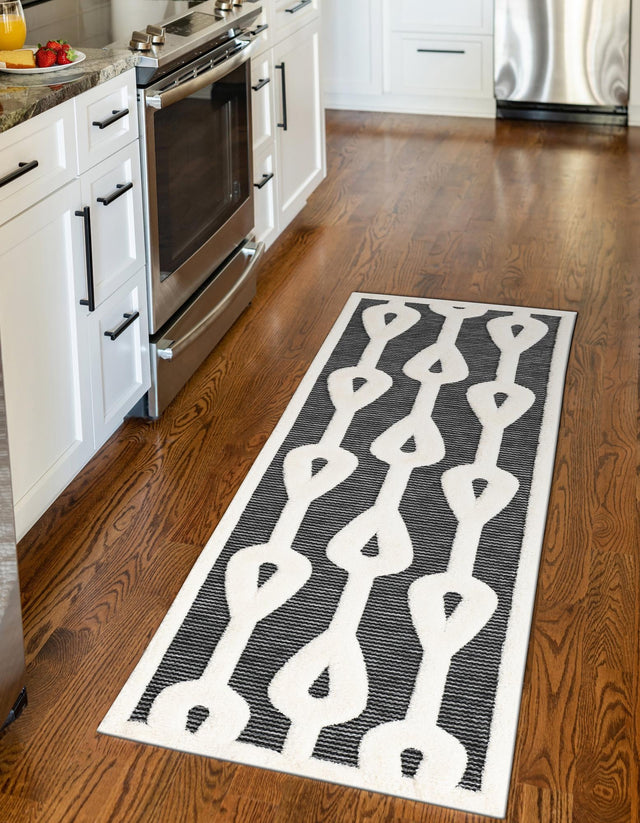 Gray 2' 7 x 12' Prismatic Runner Area Rug Modern Geometric Unique Design Carpet for Contemporary Interior Home Decorating for Sale at Rug Engine