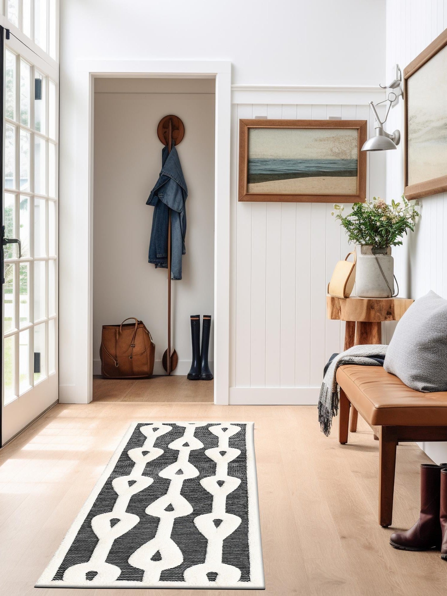 Gray 2' 7 x 8' Prismatic Runner Area Rug Modern Geometric Unique Design Carpet for Contemporary Interior Home Decorating for Sale at Rug Engine