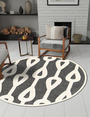 Gray 6' 1 x 6' 1 Prismatic Round Area Rug Modern Geometric Unique Design Carpet for Contemporary Interior Home Decorating for Sale at Rug Engine