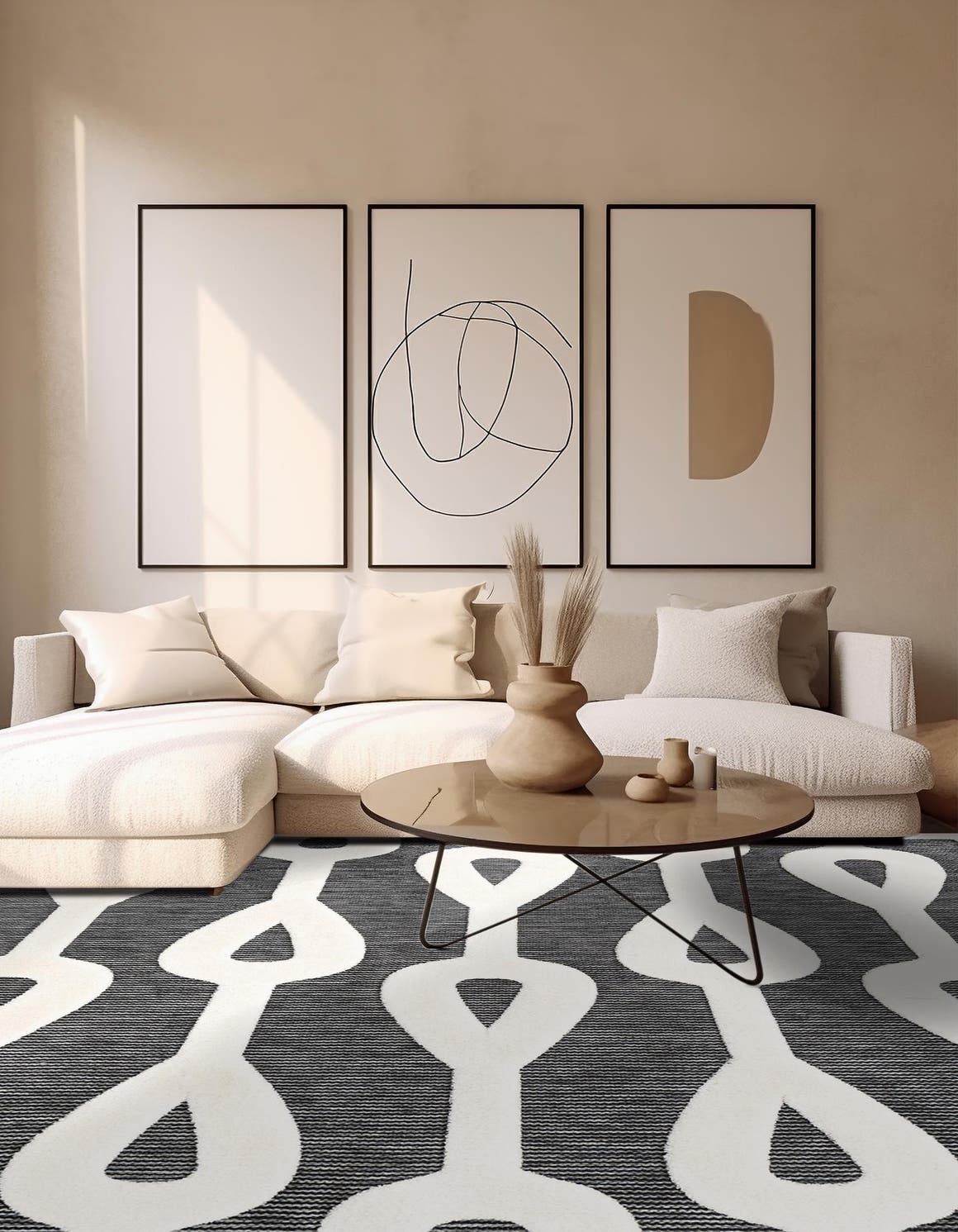 Gray 7' 10 x 7' 10 Prismatic Square Area Rug Modern Geometric Unique Design Carpet for Contemporary Interior Home Decorating for Sale at Rug Engine