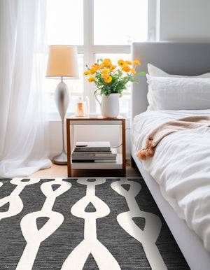 Gray 7' 10 x 7' 10 Prismatic Square Area Rug Modern Geometric Unique Design Carpet for Contemporary Interior Home Decorating for Sale at Rug Engine