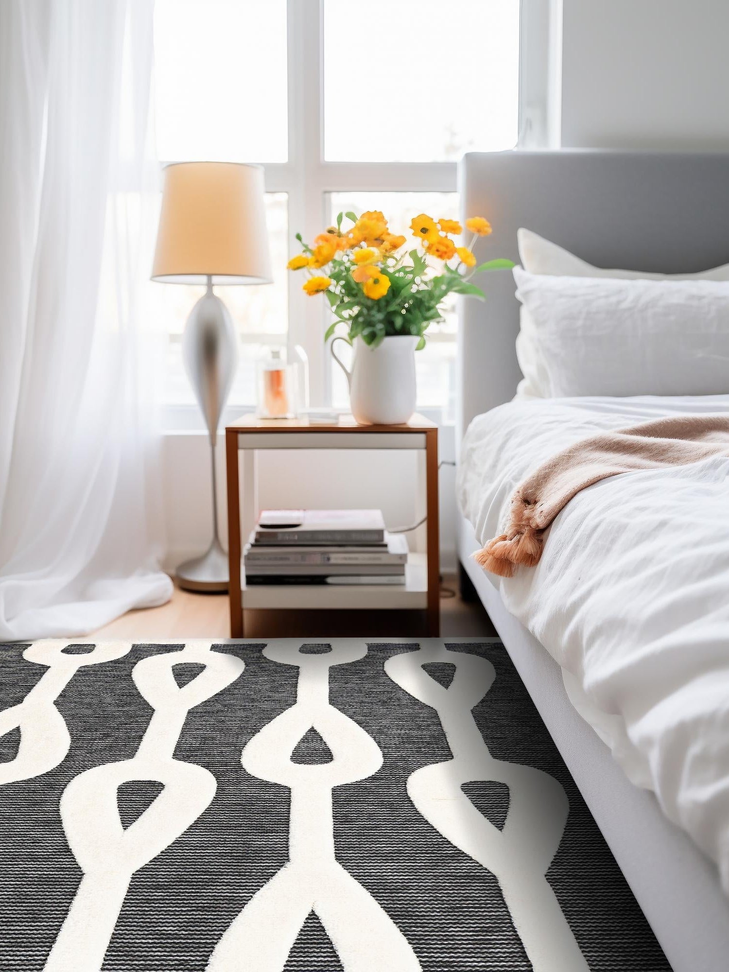 Gray 10' x 10' Prismatic Square Area Rug Modern Geometric Unique Design Carpet for Contemporary Interior Home Decorating for Sale at Rug Engine